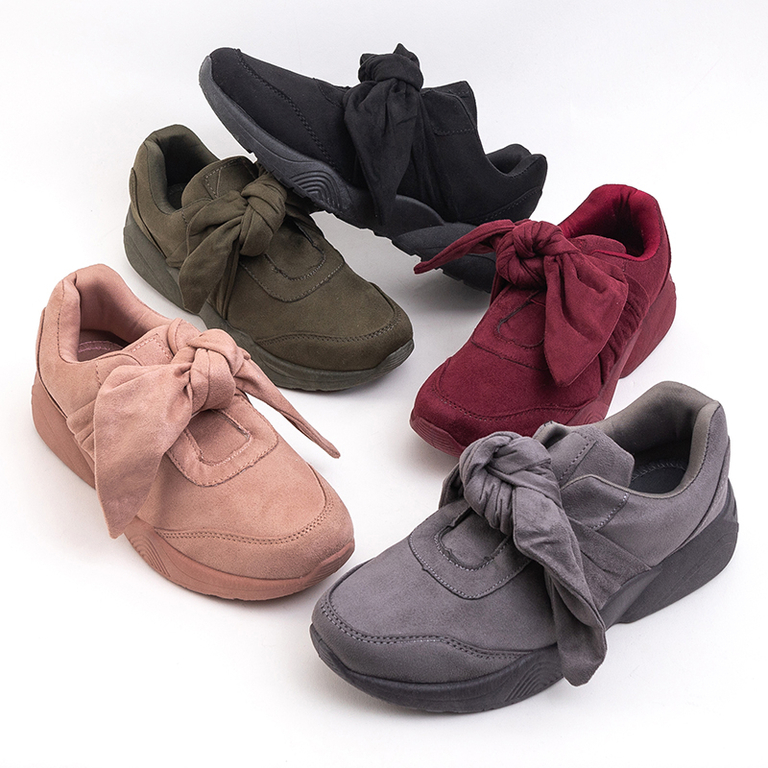 Bordo spalvos moteriški sportiniai bateliai su lankeliu Montrel - Avalynė