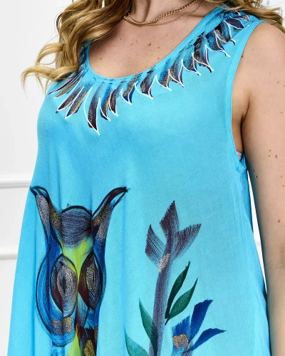 Moteriška mėlyno rašto suknelės tipo lovatiesė - Drabužiai