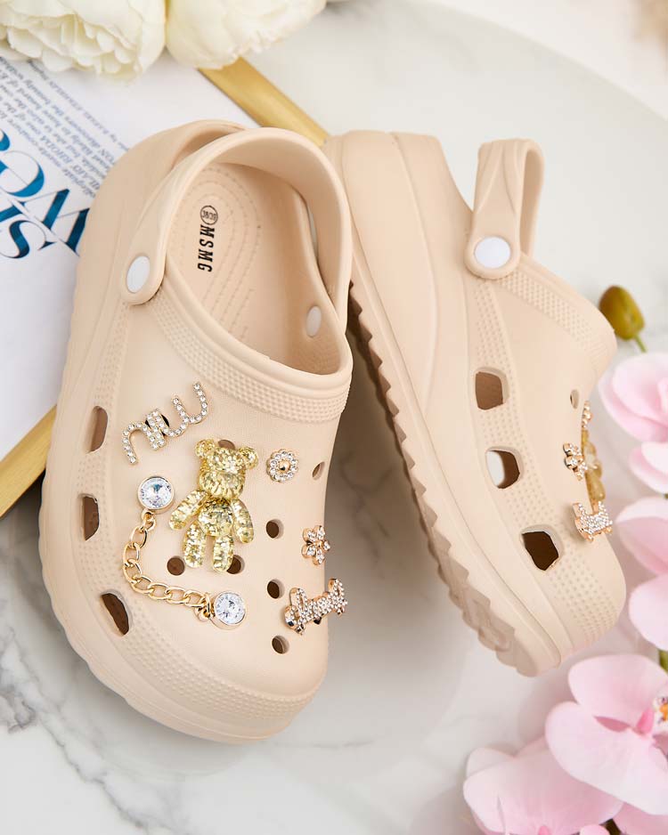 Royalfashion Moteriškos guminės šlepetės su Fescas ornamentais