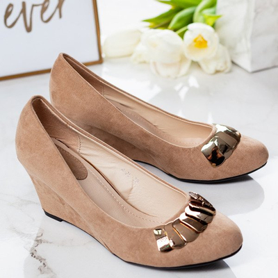 Бежевые женские туфли на высокой платформе Letti - Обувь