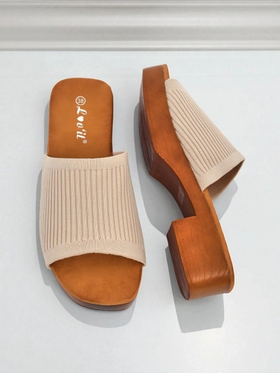 Royalfashion Женские шлепанцы на низком каблуке Ribbed Grace