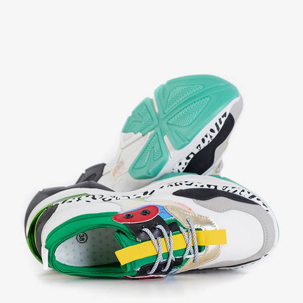 Baltos spalvos moteriški sportbačiai su spalvingais Grandi intarpais - Avalynė