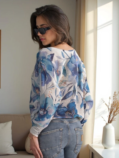 Royalfashion Тънък женски пуловер с принт