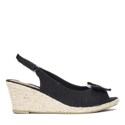 OUTLET Juodos pleištinės basutės su Belva lankeliu - Avalynė