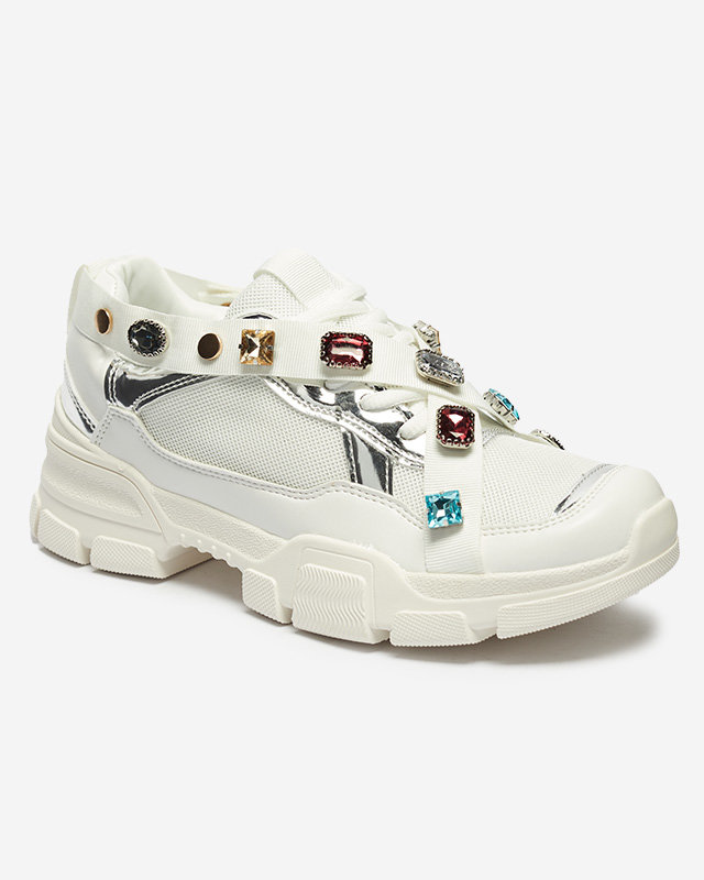 Женские белые кроссовки на толстой подошве Jocasta - Обувь