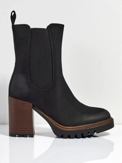 Женские ботильоны Soreya из эко-замши на каблуке-столбике