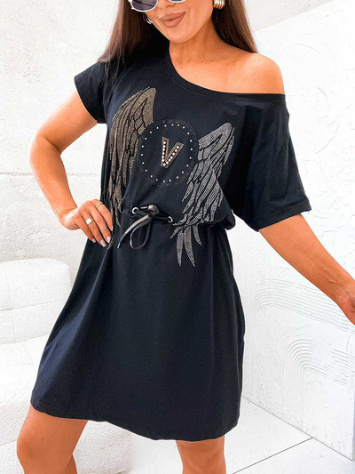 Royalfashion Moteriška mini suknelė su cirkonais