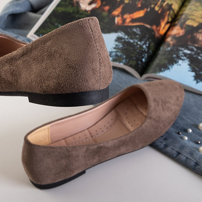 Коричневые женские балетки Lanvies