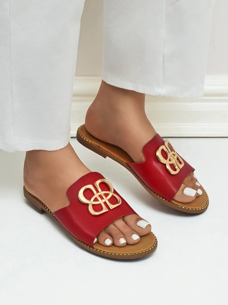 Royalfashion Moteriškos šlepetės lygiu padu Heraklia