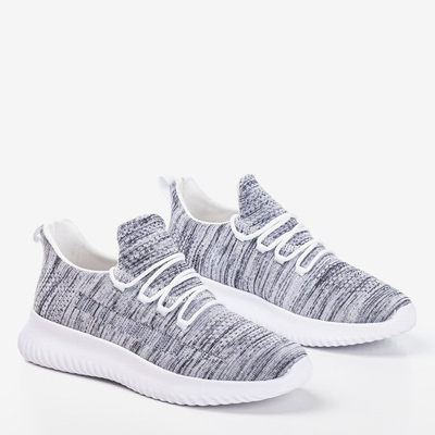 Biało - czarne sportowe buty męskie Yomeq - Obuwie