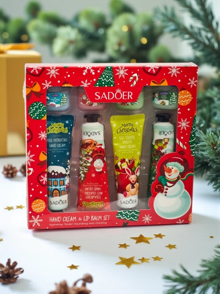 Sadoer Рождественский набор кремов для рук и бальзамов для губ