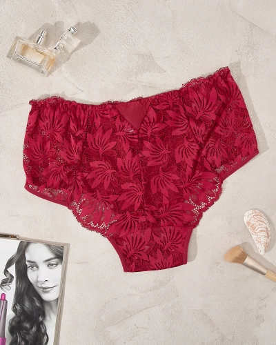 "Royalfashion" Moteriškos nėriniuotos bordo spalvos kelnaitės