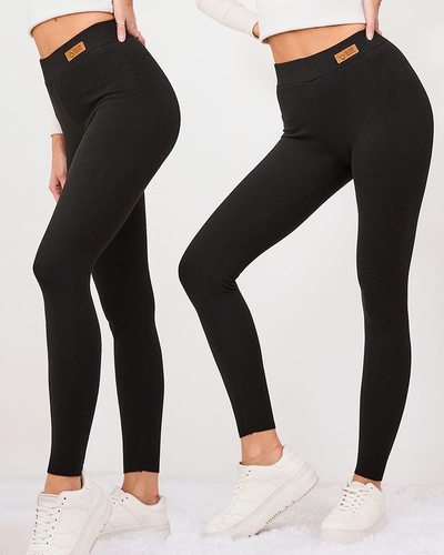 Royalfashion Женские утепленные леггинсы черного цвета