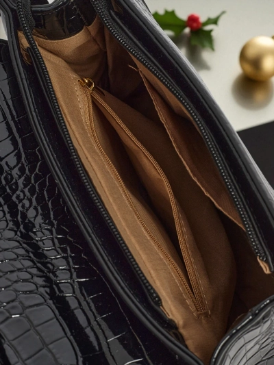 Lakuotas mažas moteriškas rankinukas iš eko odos Orlina