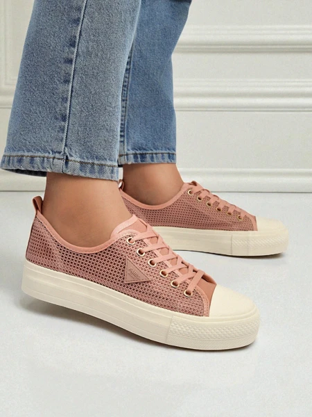 Afrodyta Rosa Women's Sneakers - Breathable Pink Fabric Shoes for Summer