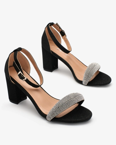 OUTLET Royalfashion Черные блестящие женские сандалии-шпильки Ariefi