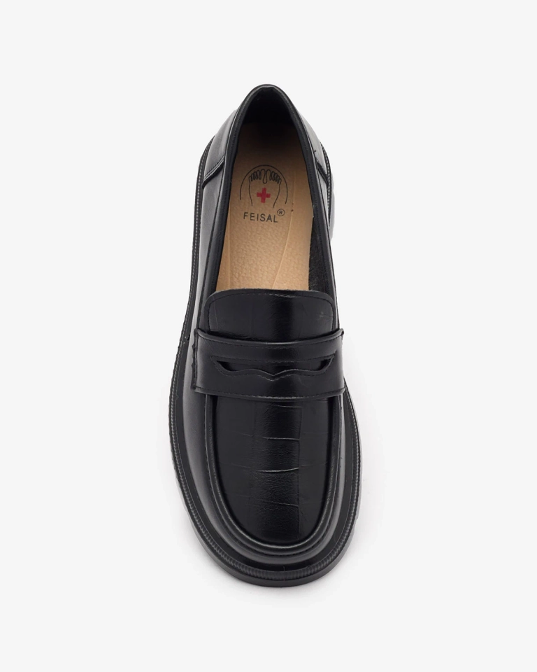 Женские мокасины из экокожи черного цвета Raffiv- Footwear