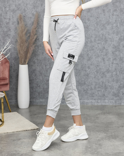 Šviesiai pilkos krovininės sportinės kelnės - Apranga