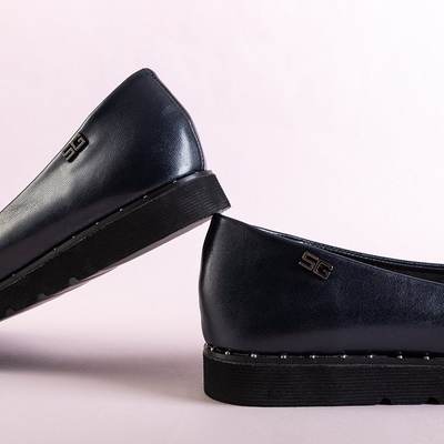 Темно-синие женские балетки Nisa