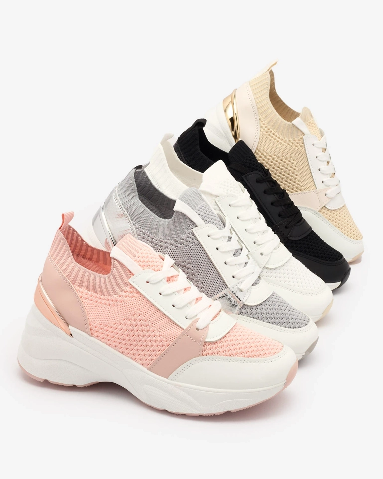 Розовые женские спортивные кроссовки на каблуке Ezetta- Footwear