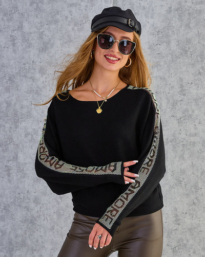 Royalfashion Тонкий женский свитер с цирконами