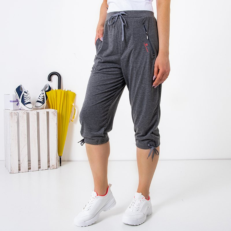 Серые женские бриджи PLUS SIZE