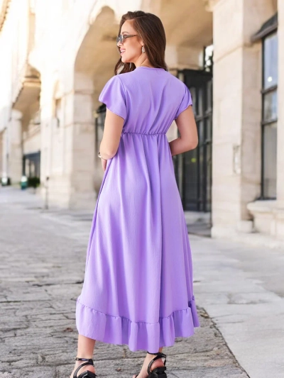 Royalfashion Moteriška midi suknelė su asimetriniu apačia