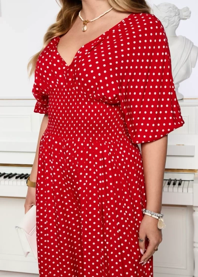 Красный длинный женский гороховый костюм - Одежда