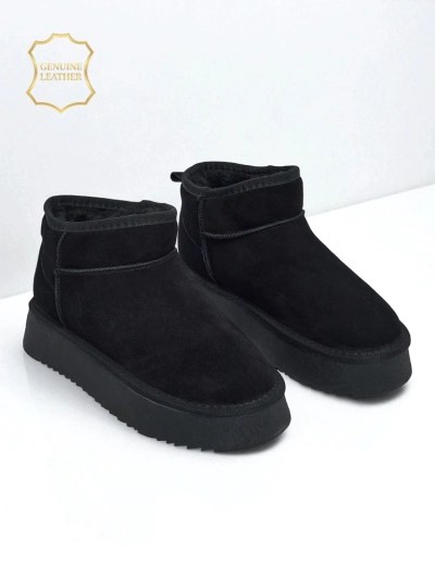 Trumpi a'la sniego batai moterims iš natūralios odos Elunara