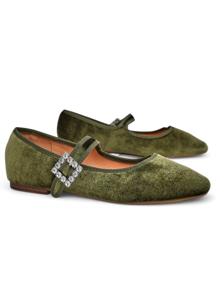 Royalfashion Женские балетки а-ля велюр с пряжкой и ремешком Enribes