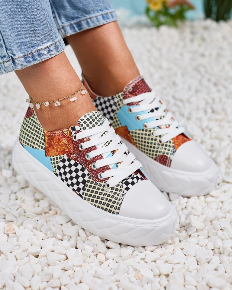 "Royalfashion" Raštuoti moteriški platforminiai sportbačiai Leterina