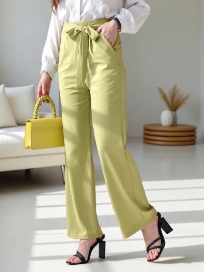 Royalfashion Широкие женские брюки с поясом