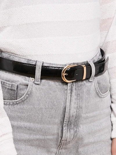 Лакированный женский ремень для брюк в стиле casual