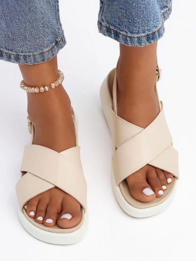 Royalfashion Women's Riva Star sandals on a thicker sole