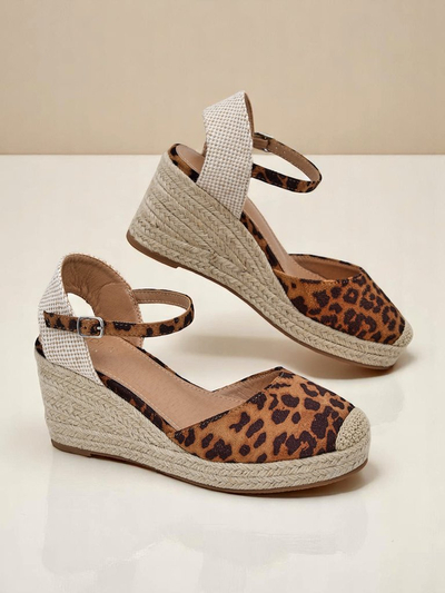 Aurelia Leopard Танкетки Royalfashion женские эко-кожа верблюжий