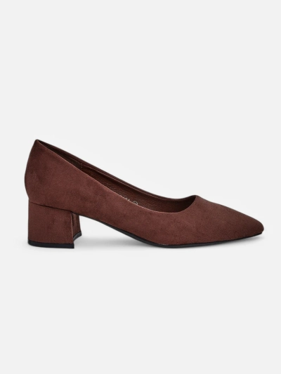 Aurelia Classico – Brown Suede Block Heel Pumps 4.5 cm