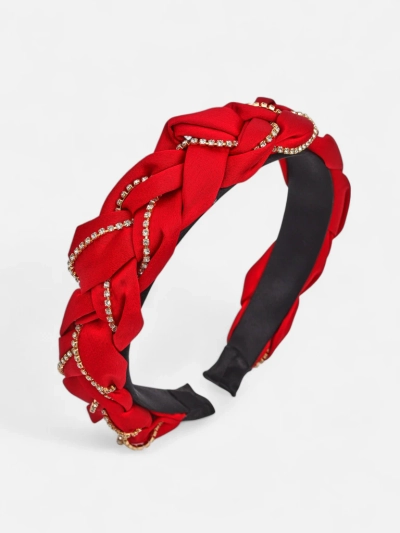 Royalfashion Повязка на голову с плетением в косу, украшенная цирконами