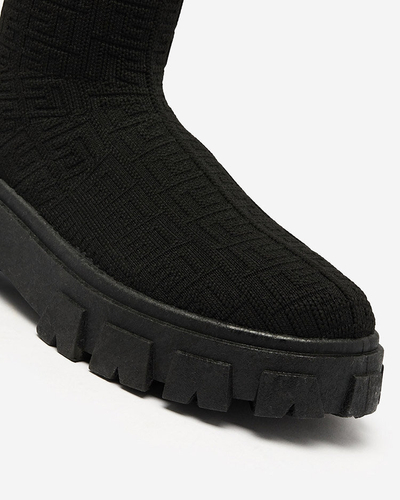 Royalfashion Черные женские узорчатые сапоги Helipea