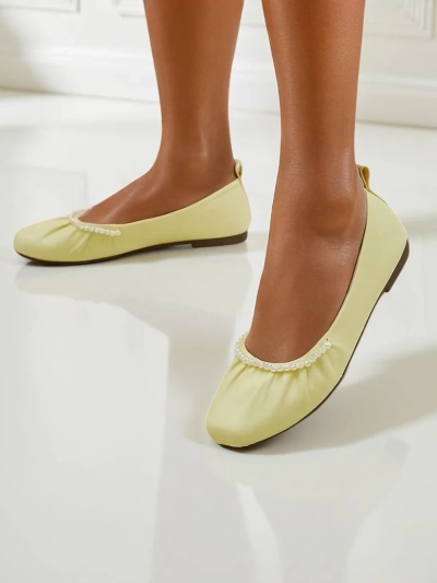 Aurelia Bella Women's Ballerinas in Yellow Eco-Leather