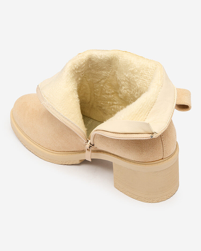 Royalfashion Бежевые женские сапоги на низком ходу Masymar