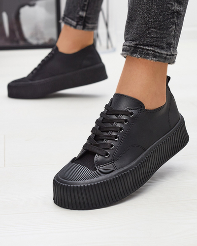 Черные женские спортивные кроссовки на платформе Koddop - Обувь