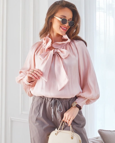 Royalfashion Сияющая женская рубашка с декоративным воротником