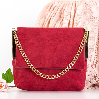 Бордовая женская сумка на цепочке - Сумки