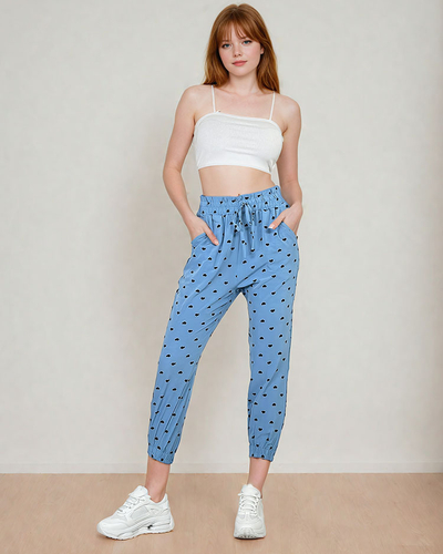 Royalfashion Женские брюки из ткани с сердечками