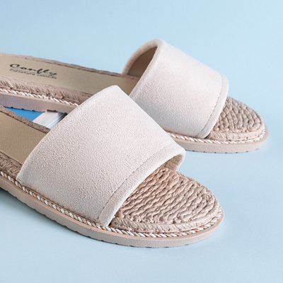 Бежевые женские шлепанцы Ysia