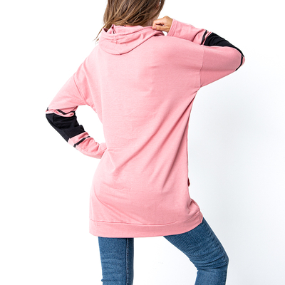 Розовое женское худи с надписью