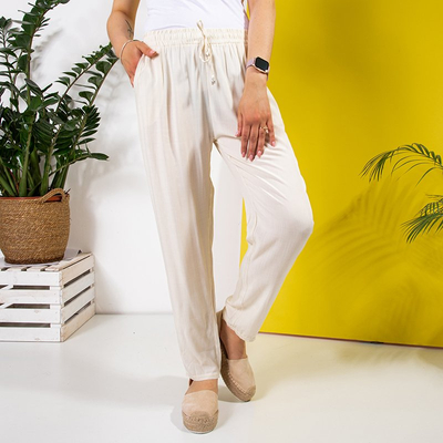 Женские брюки цвета экрю PLUS SIZE