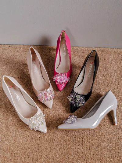 Гладкие женские шпильки Royalfashion с сеткой Ellona