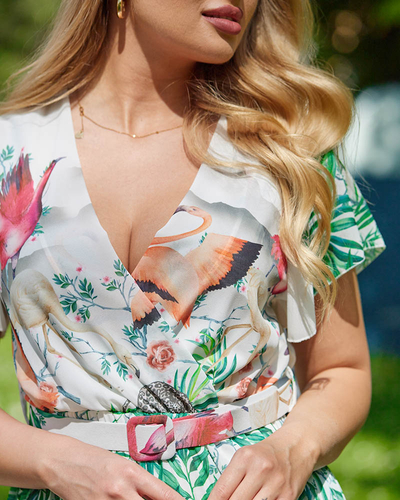 Juoda moteriška suknelė su egzotišku raštu - Drabužiai