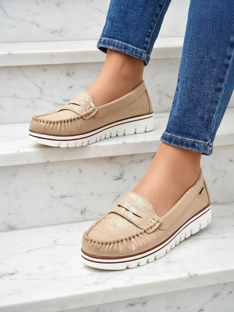 Royalfashion Женские экозамшевые мокасины Bellisse